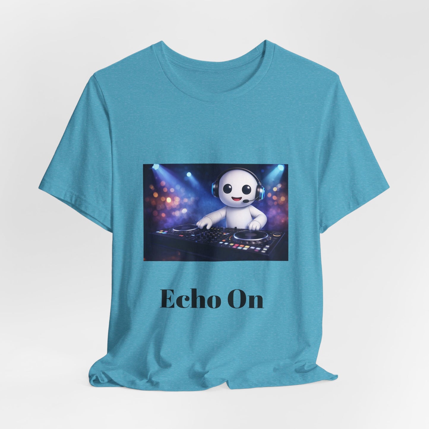 Echo On DJ Tee — Cute DJ Character Graphic T-Shirt