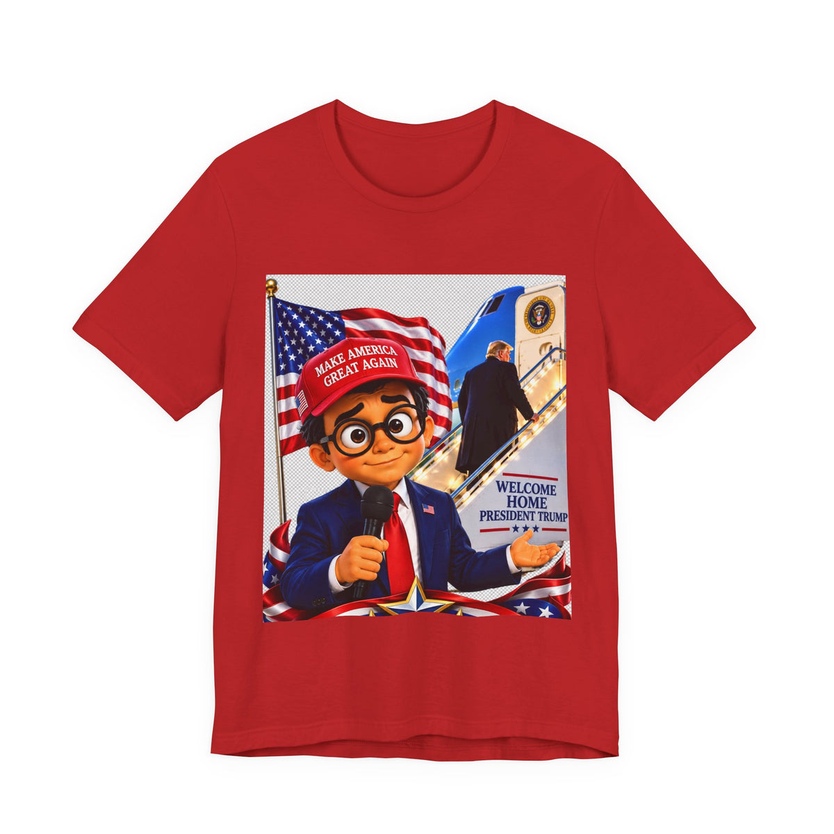 Political Cartoon Graphic Tee — "Make America Great Again" Welcome Home Design