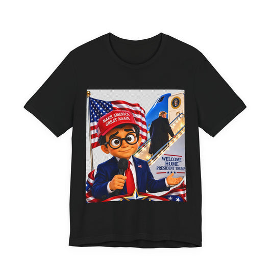 Political Cartoon Graphic Tee — "Make America Great Again" Welcome Home Design