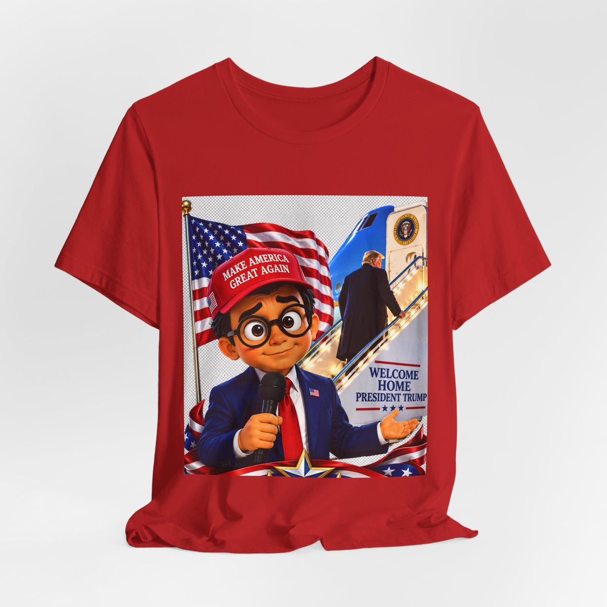 Political Cartoon Graphic Tee — "Make America Great Again" Welcome Home Design