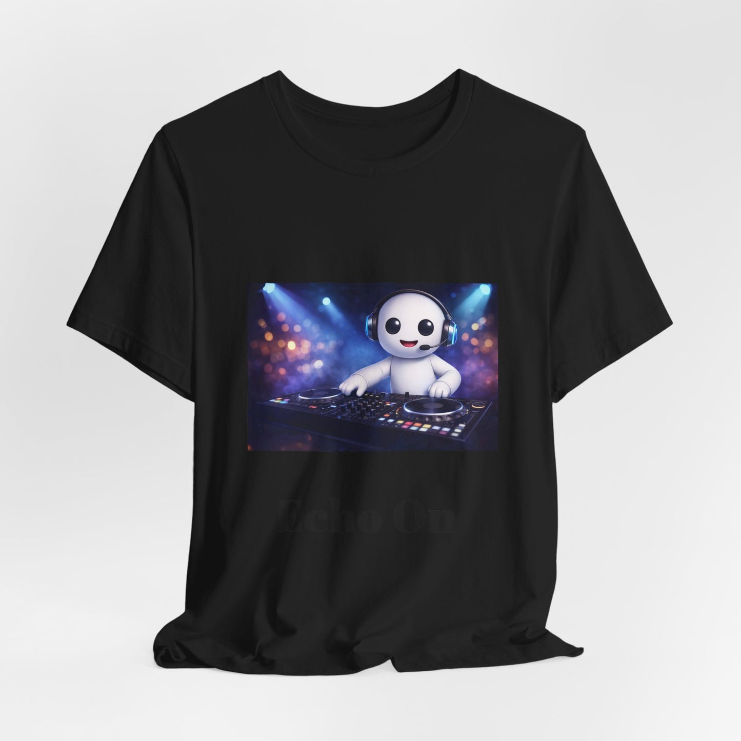 Echo On DJ Tee — Cute DJ Character Graphic T-Shirt