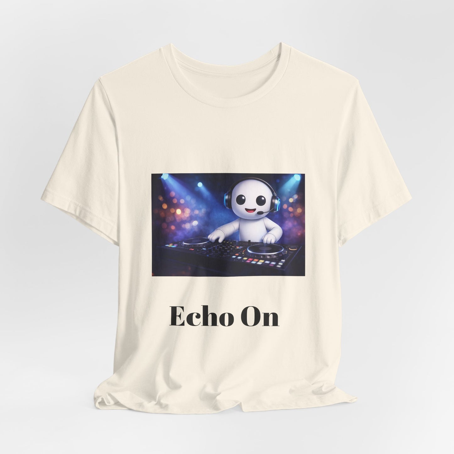 Echo On DJ Tee — Cute DJ Character Graphic T-Shirt