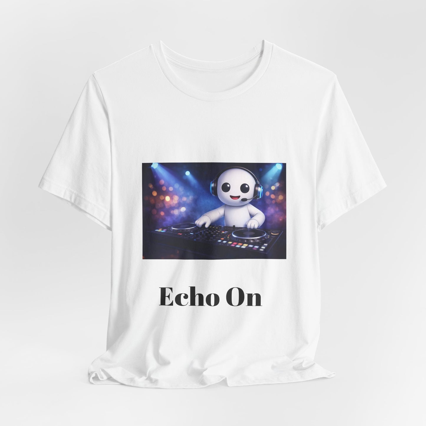 Echo On DJ Tee — Cute DJ Character Graphic T-Shirt