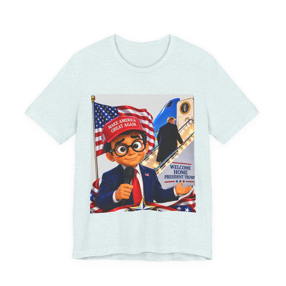 Political Cartoon Graphic Tee — "Make America Great Again" Welcome Home Design