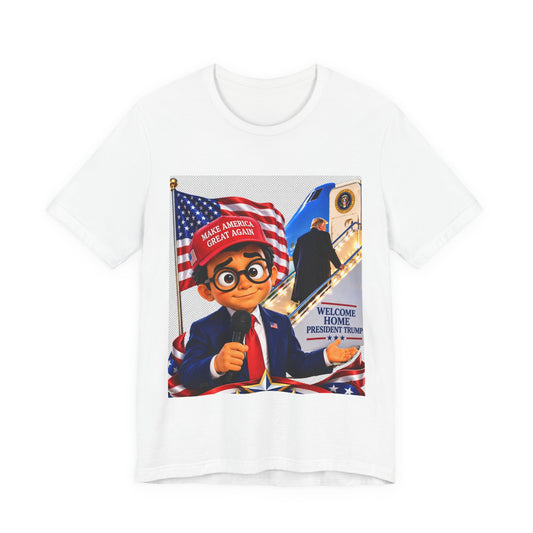 Political Cartoon Graphic Tee — "Make America Great Again" Welcome Home Design