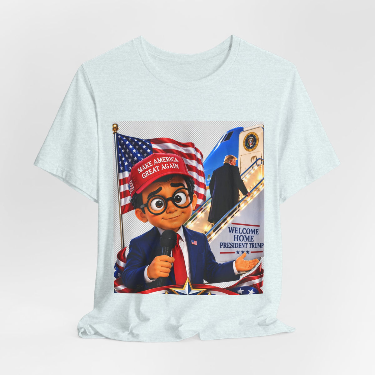 Political Cartoon Graphic Tee — "Make America Great Again" Welcome Home Design