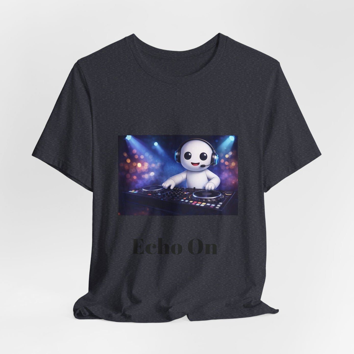 Echo On DJ Tee — Cute DJ Character Graphic T-Shirt